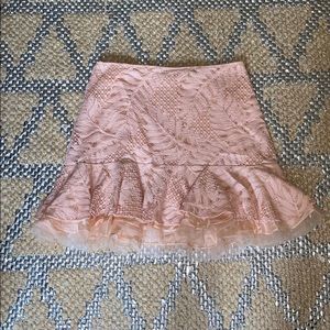 Alexis blush pink lace ruffle skirt